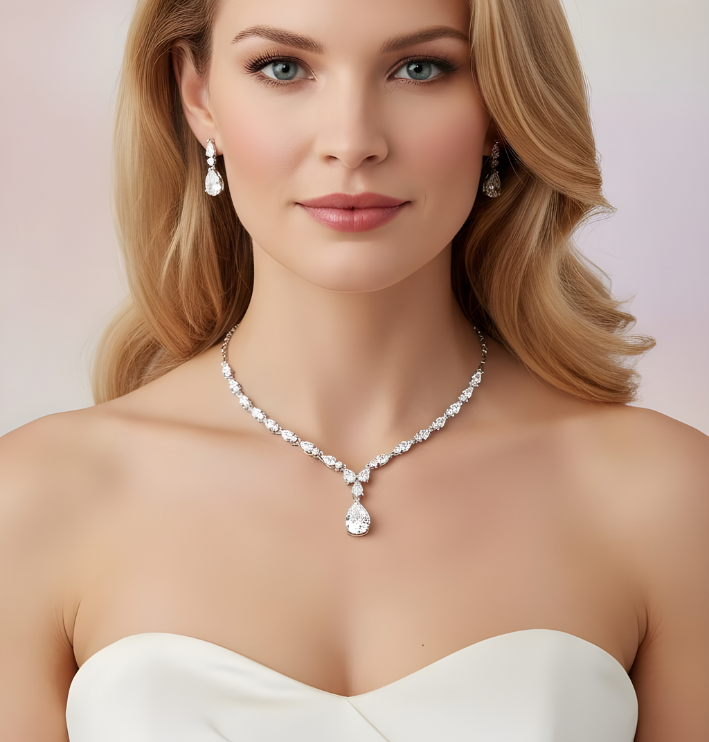 Teardrops Glistening Wedding Set