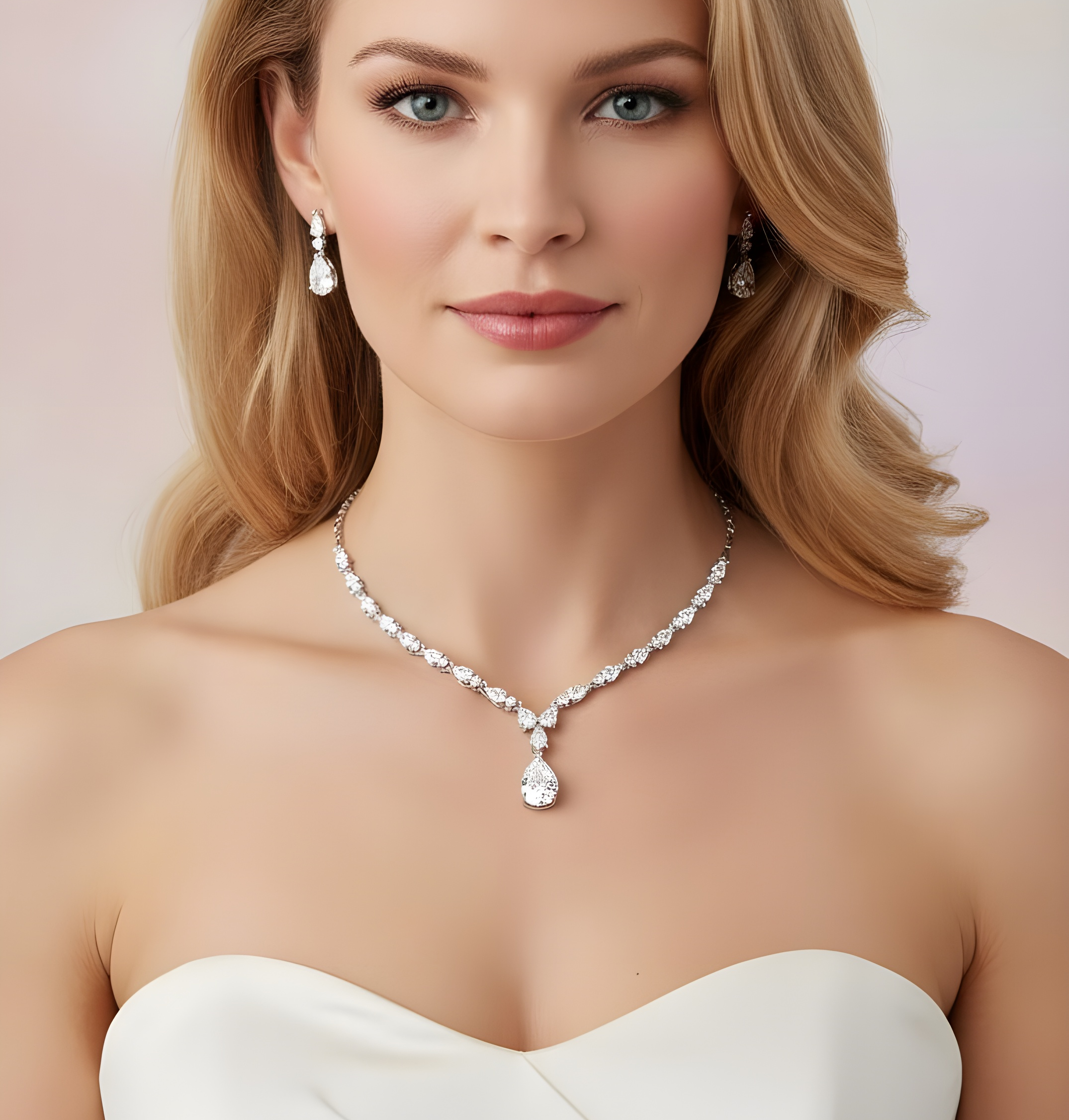 Teardrops Glistening Wedding Set