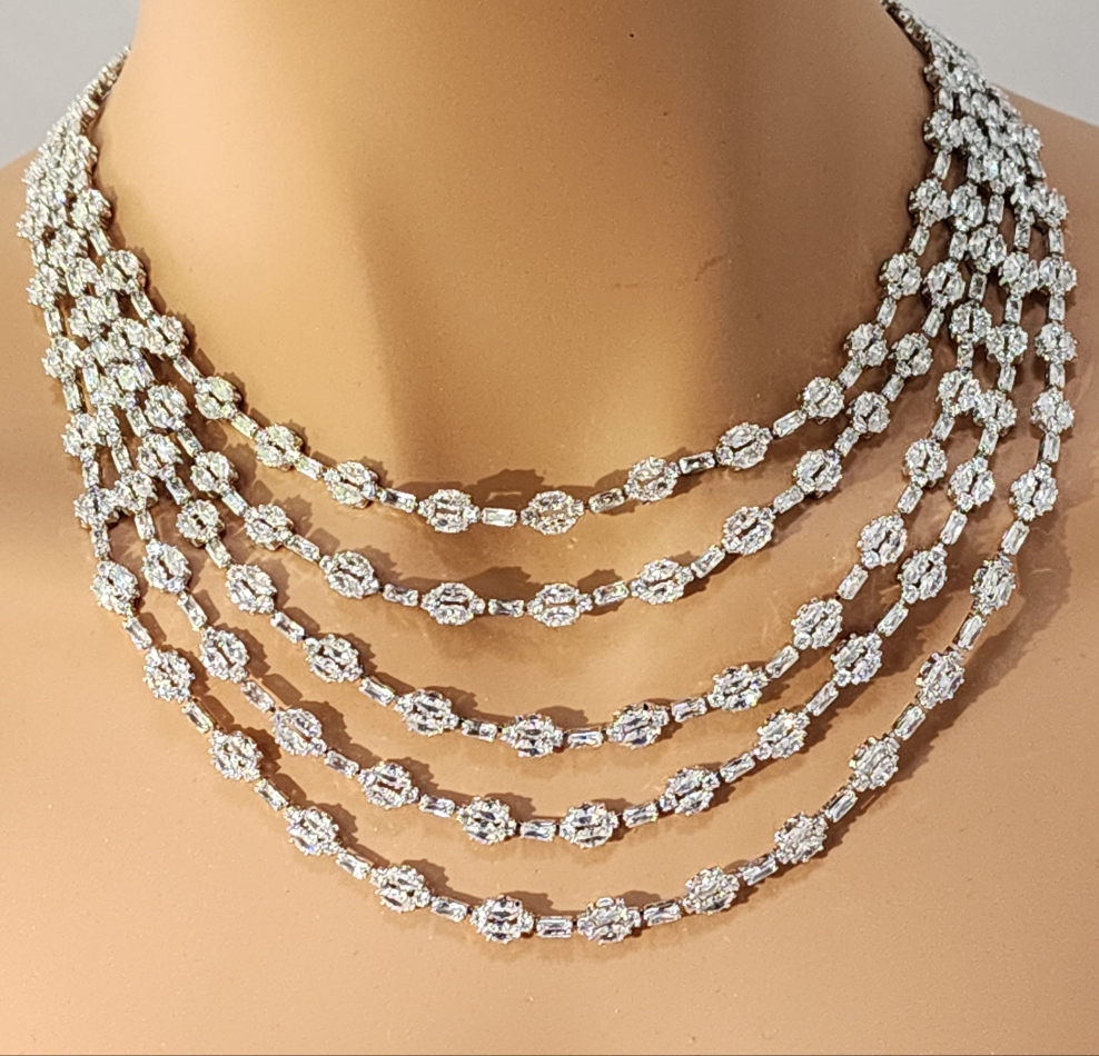 Diamond Water Droplets Wedding Set