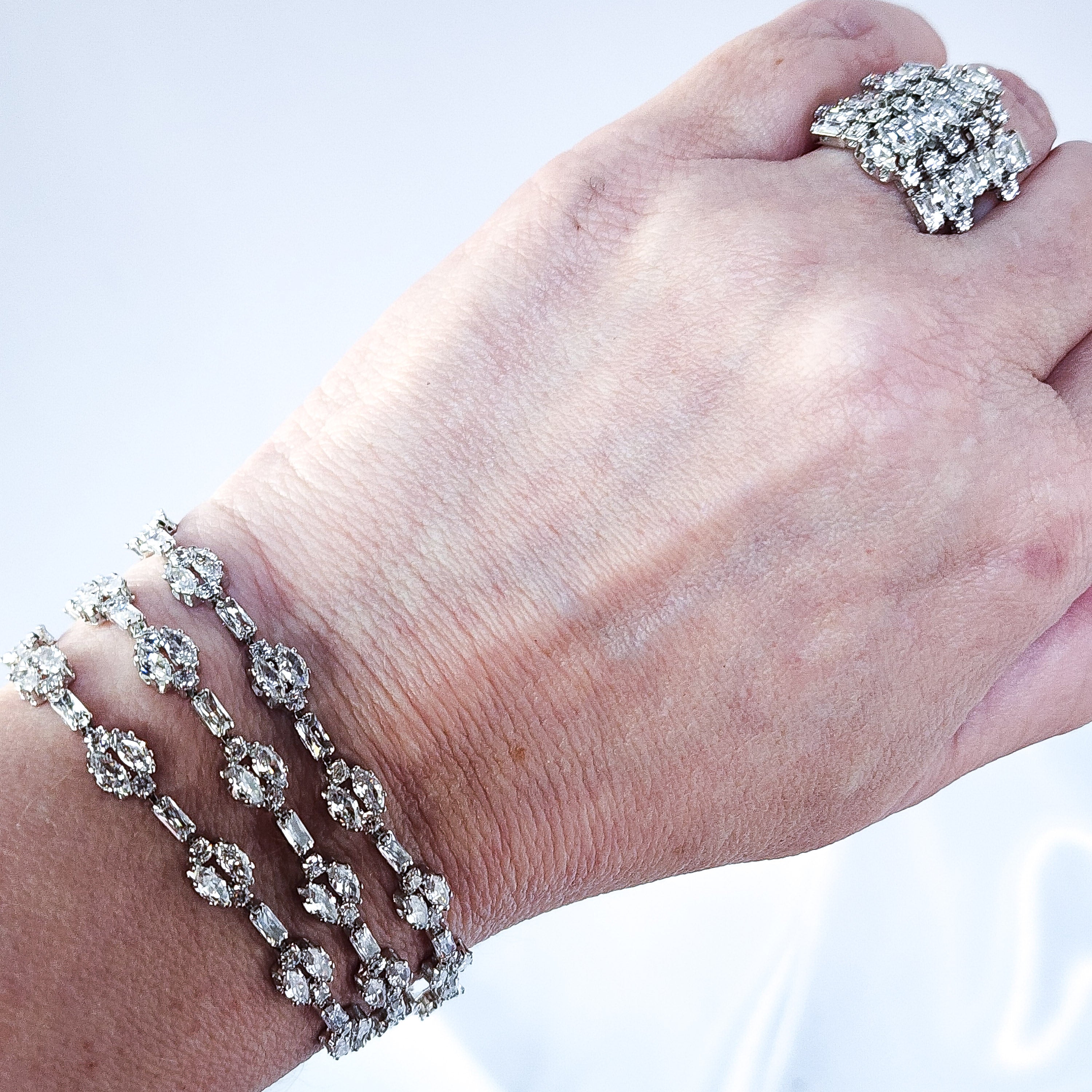 Diamond Water Droplets Wedding Set