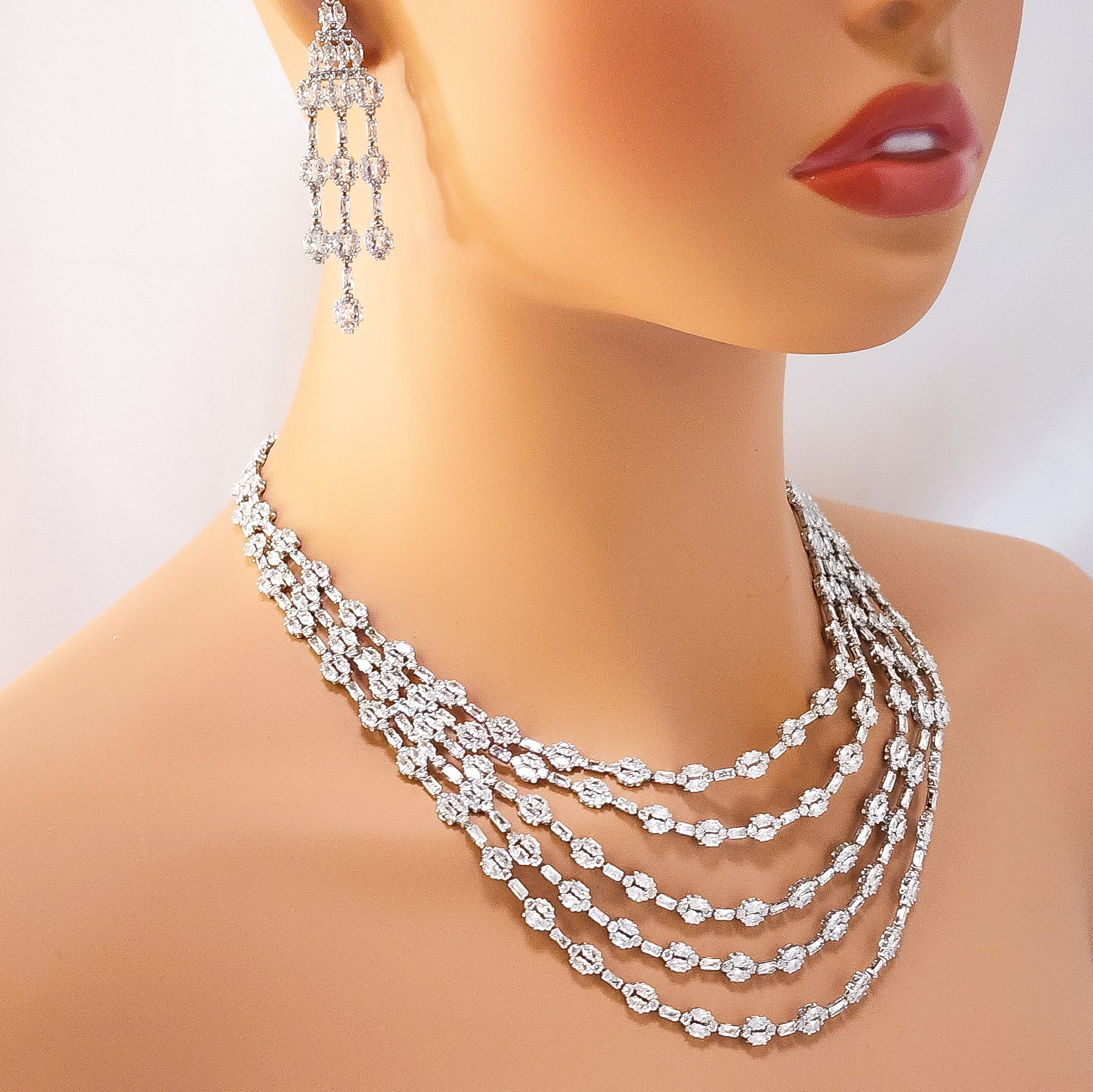 Diamond Water Droplets Wedding Set