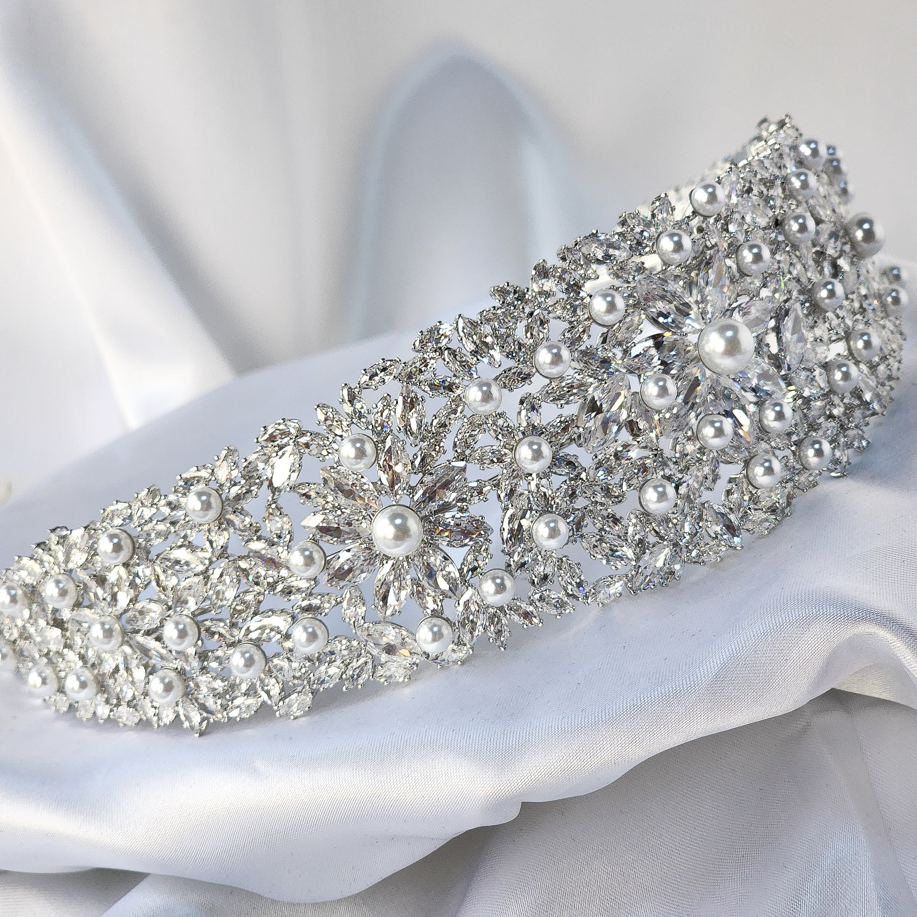 Swarovski Pearl and Crystal Headband Tiara