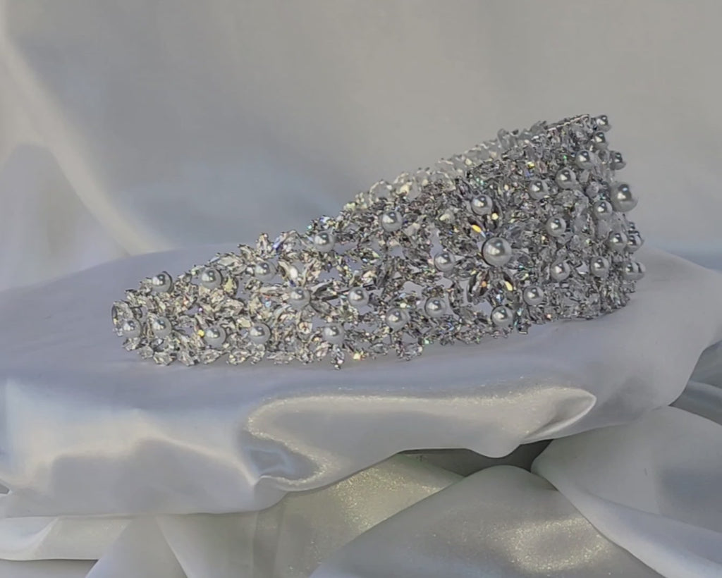 Swarovski Pearl and Crystal Headband Tiara